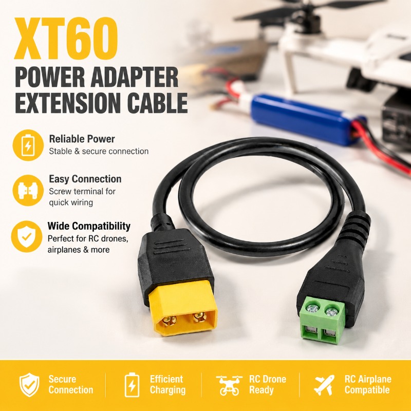 Fpv Drone Charger - Konektor XT60 Male Female ke Kabel