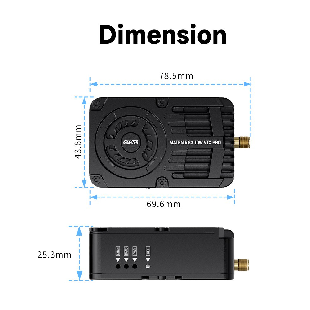 GEPRC MATEN 5.8G 10W VTX PRO 1 - Fpv Drone Vtx ulasan dan harga